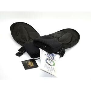 B0 NWT PRATT & HART Blk Genuine Leather Thermolite Adjustable Strap Mittens Sz S